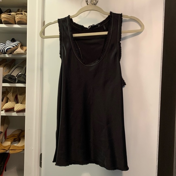 HELMUT LANG black silk tank top medium racerback - Picture 5 of 12